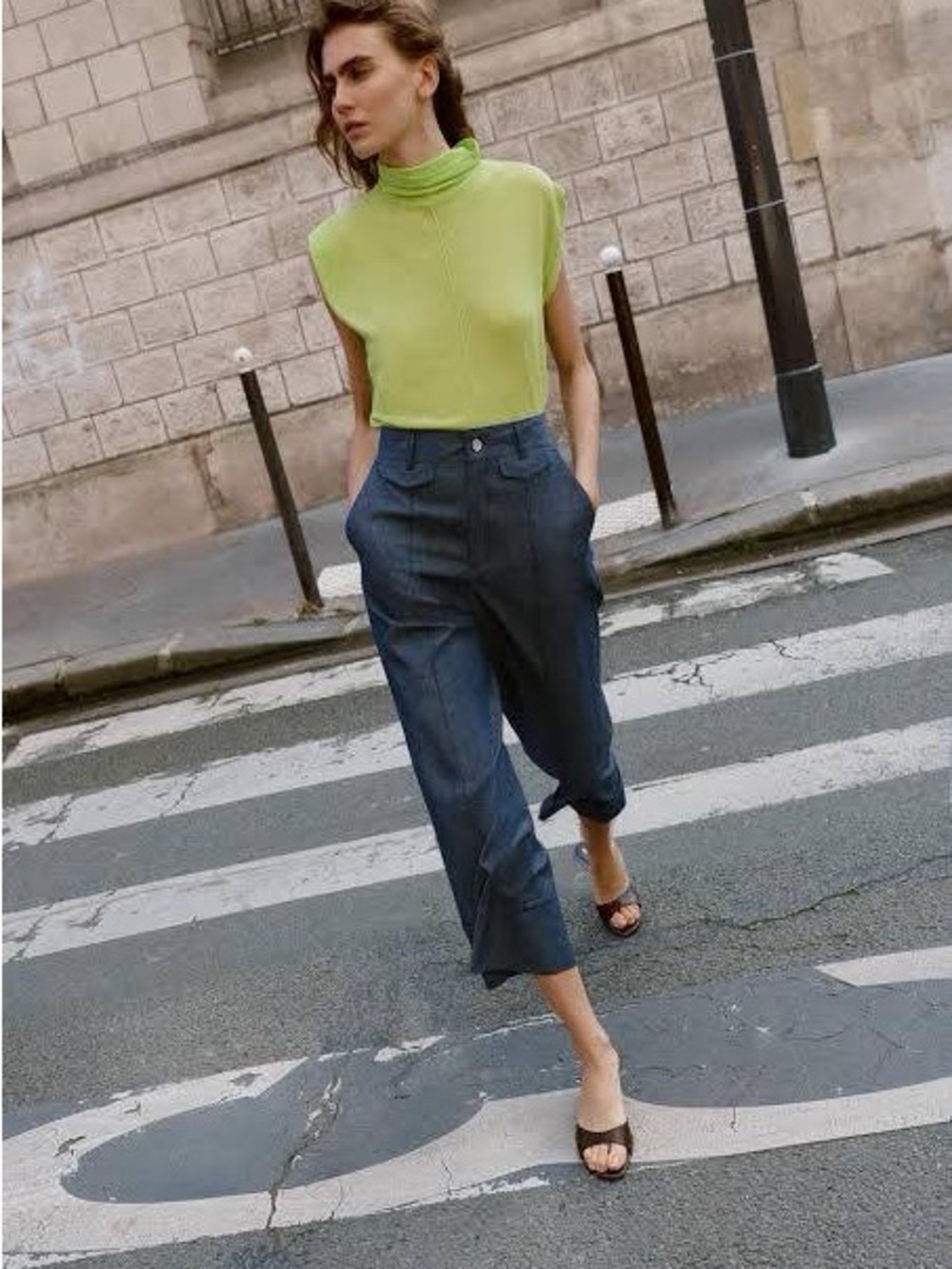 Zara Linen blend culottes - blue